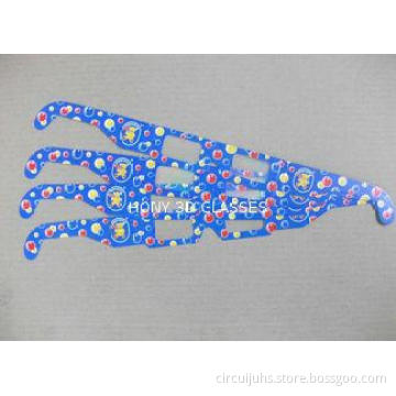 Disposable Bubble 3d Fireworks Glasses , Blue Paper Frame 3